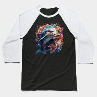 Patriotic Dolphin Baseball T-Shirt